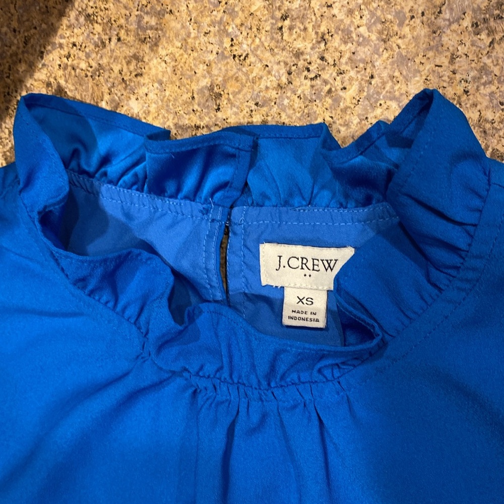 J.Crew Sleeveless Top Blouse XS Lined With FLAWS Blue - Picture 3 of 17